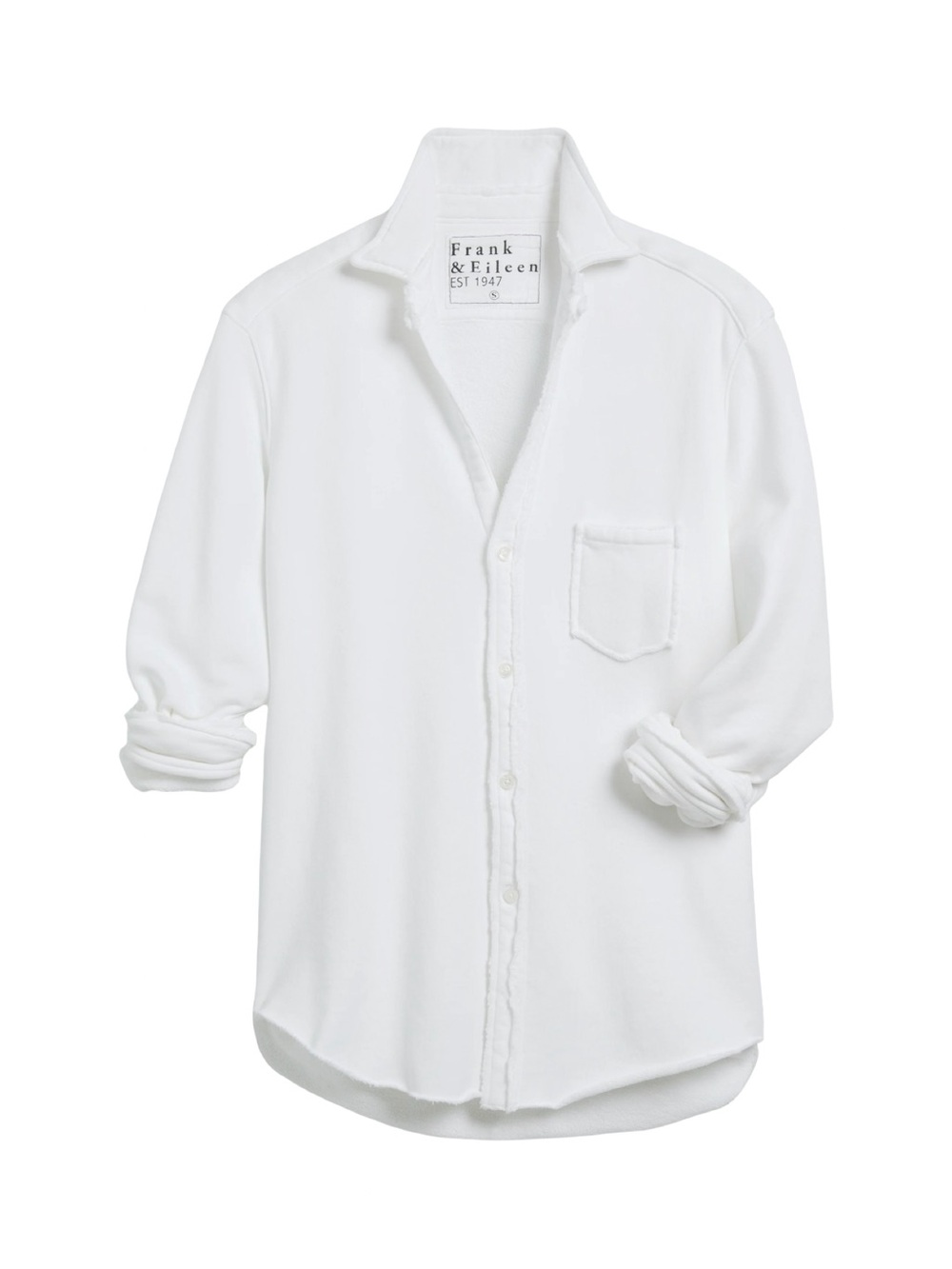 Frank & Eileen Eileen Triple Fleece Sweatshirt Button-Up White Size XS